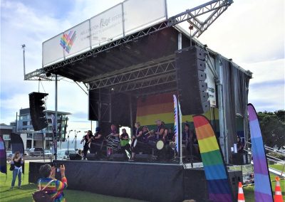 Stageline SL100 Wellington Pride 2020 — Peak Audio stage hire